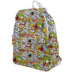 Comic Pow Bamm Boom Poof Wtf Pattern 1 Top Flap Backpack by EDDArt