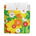 Flower Power Wallpaper Green Yellow Orange Red Duvet Cover Double Side (Full/ Double Size) View1