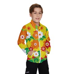 Flower Power Wallpaper Green Yellow Orange Red Kids  Windbreaker