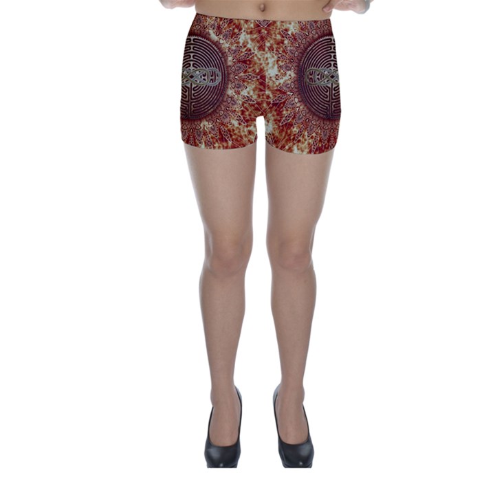 Chartres Double Infinity Antique Mandala Skinny Shorts