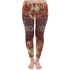 Chartres Double Infinity Antique Mandala Classic Winter Leggings by EDDArt