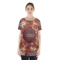 Chartres Double Infinity Antique Mandala Skirt Hem Sports Top by EDDArt