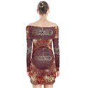 Chartres Double Infinity Antique Mandala Long Sleeve Off Shoulder Dress View2