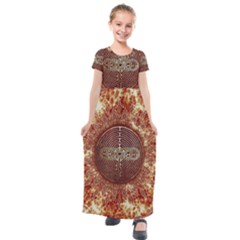 Chartres Double Infinity Antique Mandala Kids  Short Sleeve Maxi Dress by EDDArt