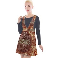 Chartres Double Infinity Antique Mandala Plunge Pinafore Velour Dress