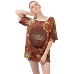 Chartres Double Infinity Antique Mandala Oversized Chiffon Top by EDDArt