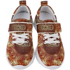 Chartres Double Infinity Antique Mandala Kids  Velcro Strap Shoes by EDDArt