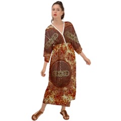 Chartres Double Infinity Antique Mandala Grecian Style  Maxi Dress by EDDArt