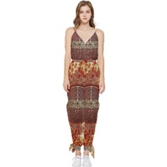 Chartres Double Infinity Antique Mandala Sleeveless Tie Ankle Chiffon Jumpsuit by EDDArt