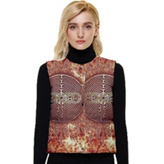 Chartres Double Infinity Antique Mandala Women s Short Button Up Puffer Vest