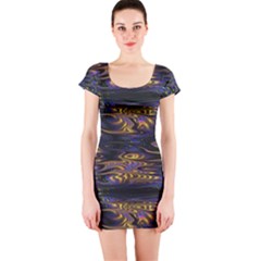 Abstract Art - Adjustable Angle Jagged 1 Short Sleeve Bodycon Dress by EDDArt