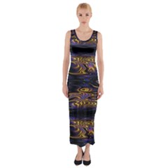 Abstract Art - Adjustable Angle Jagged 1 Fitted Maxi Dress by EDDArt