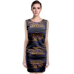 Abstract Art - Adjustable Angle Jagged 1 Sleeveless Velvet Midi Dress