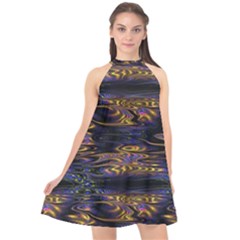 Abstract Art - Adjustable Angle Jagged 1 Halter Neckline Chiffon Dress  by EDDArt