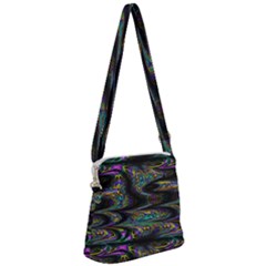 Abstract Art - Adjustable Angle Jagged 2 Zipper Messenger Bag by EDDArt