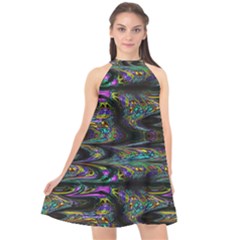 Abstract Art - Adjustable Angle Jagged 2 Halter Neckline Chiffon Dress  by EDDArt