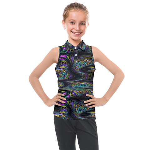 Abstract Art - Adjustable Angle Jagged 2 Kids  Sleeveless Polo Tee by EDDArt