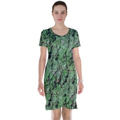 Botanic Camouflage Pattern Short Sleeve Nightdress by dflcprintsclothing