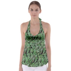 Botanic Camouflage Pattern Babydoll Tankini Top by dflcprintsclothing