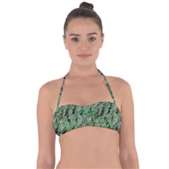 Botanic Camouflage Pattern Halter Bandeau Bikini Top by dflcprintsclothing