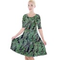 Botanic Camouflage Pattern Quarter Sleeve A-Line Dress View1