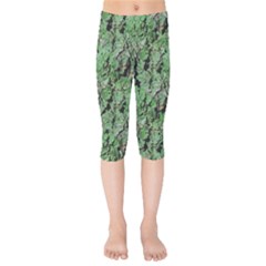 Botanic Camouflage Pattern Kids  Capri Leggings 