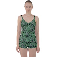 Botanic Camouflage Pattern Tie Front Two Piece Tankini by dflcprintsclothing