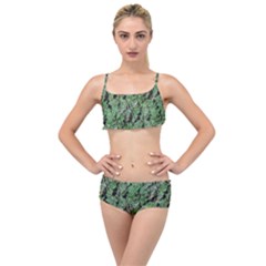 Botanic Camouflage Pattern Layered Top Bikini Set by dflcprintsclothing