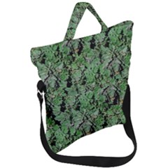 Botanic Camouflage Pattern Fold Over Handle Tote Bag by dflcprintsclothing