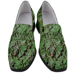 Botanic Camouflage Pattern Women s Chunky Heel Loafers by dflcprintsclothing