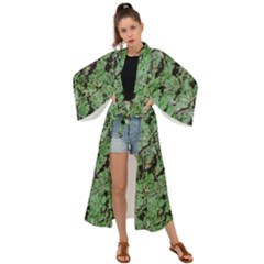 Botanic Camouflage Pattern Maxi Kimono by dflcprintsclothing