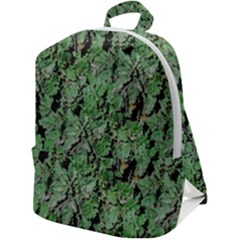 Botanic Camouflage Pattern Zip Up Backpack