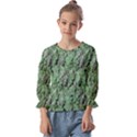 Botanic Camouflage Pattern Kids  Cuff Sleeve Top View1