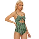 Botanic Camouflage Pattern Knot Front One-Piece Swimsuit View3