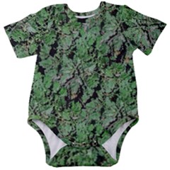 Botanic Camouflage Pattern Baby Short Sleeve Onesie Bodysuit by dflcprintsclothing