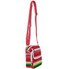 Painted Watermelon Pattern, Fruit Themed Apparel Shoulder Strap Belt Bag by Casemiro