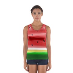 Painted Watermelon Pattern, Fruit Themed Apparel Sport Tank Top  by Casemiro