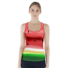 Painted Watermelon Pattern, Fruit Themed Apparel Racer Back Sports Top by Casemiro