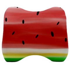 Painted Watermelon Pattern, Fruit Themed Apparel Velour Head Support Cushion by Casemiro