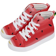 Painted Watermelon Pattern, Fruit Themed Apparel Kids  Hi-top Skate Sneakers by Casemiro