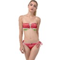 Painted watermelon pattern, fruit themed apparel Twist Bandeau Bikini Set View1