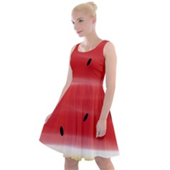 Painted Watermelon Pattern, Fruit Themed Apparel Knee Length Skater Dress by Casemiro