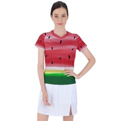 Painted Watermelon Pattern, Fruit Themed Apparel Women s Sports Top by Casemiro