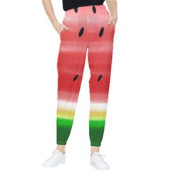 Painted Watermelon Pattern, Fruit Themed Apparel Tapered Pants by Casemiro