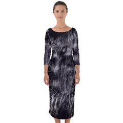 Field Of Light Abstract 1 Quarter Sleeve Midi Bodycon Dress by DimitriosArt