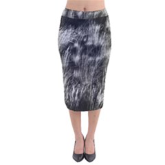 Field Of Light Abstract 1 Velvet Midi Pencil Skirt by DimitriosArt