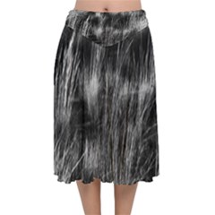 Field Of Light Abstract 1 Velvet Flared Midi Skirt by DimitriosArt