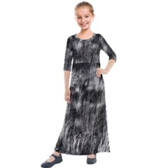 Field Of Light Abstract 1 Kids  Quarter Sleeve Maxi Dress by DimitriosArt