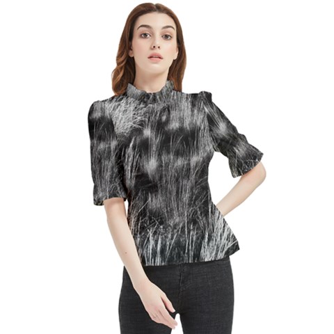 Field Of Light Abstract 1 Frill Neck Blouse by DimitriosArt