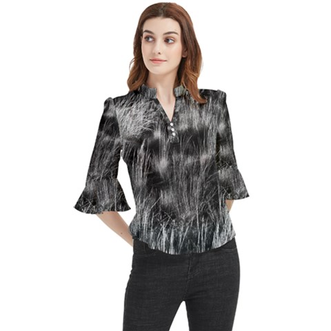 Field Of Light Abstract 1 Loose Horn Sleeve Chiffon Blouse by DimitriosArt